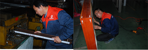 伊盾門窗一線生產(chǎn)員工