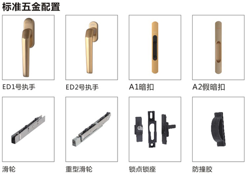 伊盾門窗標(biāo)準(zhǔn)五金配置